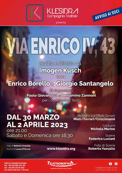 "VIA ENRICO IV, 43" a Teatrosophia di Roma