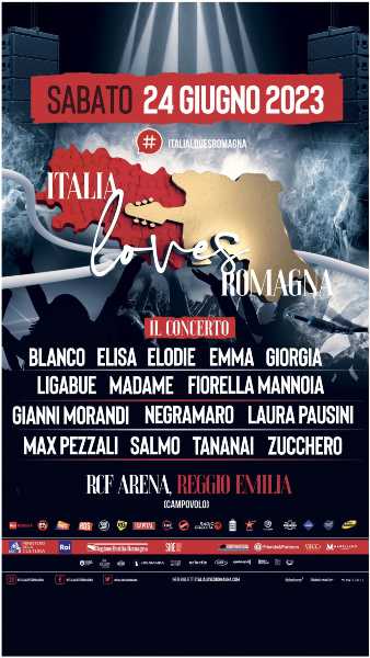 ITALIA LOVES ROMAGNA: aperte le prevendite per il concerto-evento per sostenere le popolazioni colpite dall’alluvione
