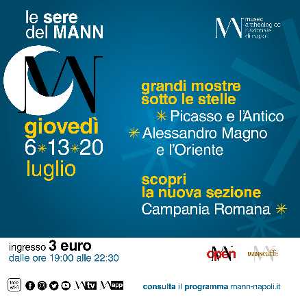 Le sere del MANN- Aperture straordinarie giovedì 6, 13 e 20 luglio