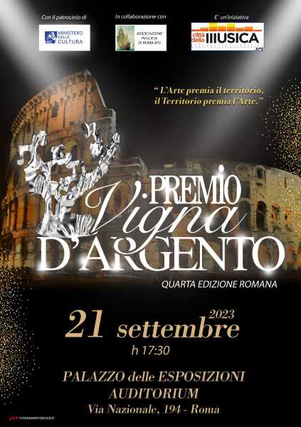 PREMIO VIGNA D’ARGENTO- La IV edizione all'Auditorium Palazzo delle Esposizioni- Roma