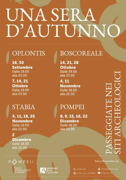 UNA SERA D'AUTUNNO nei siti del Parco Archeologico di Pompei