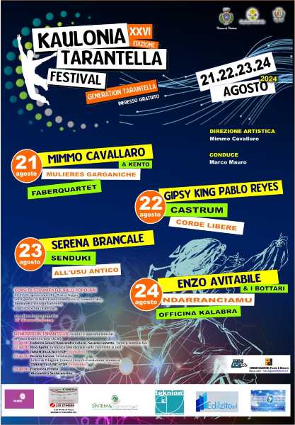 Kaulonia Tarantella Festival XXVI edizione: Generation Tarantella dal 21 al 24 agosto a Caulonia