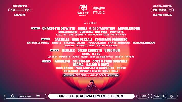 RED VALLEY arriva con quattro serate uniche