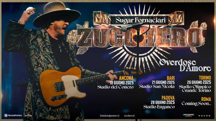 ZUCCHERO "SUGAR" FORNACIARI torna live negli stadi