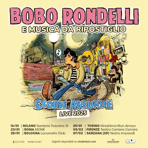 Bobo Rondelli, il Tour “Storie Assurde” del 2025