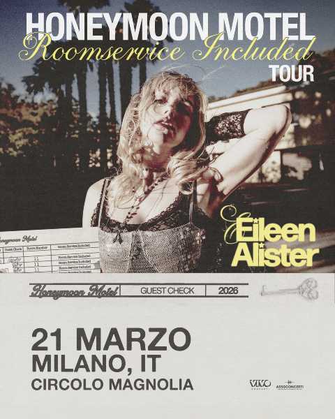 Eileen Alister arriva in Italia: il "Honeymoon in a Motel Tour" fa tappa a Milano