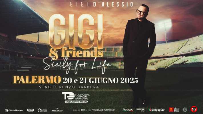 Gigi D'Alessio e la solidarietà: due serate speciali allo stadio Barbera