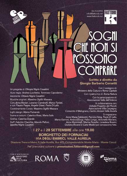 “Sogni che non si possono comprare”: teatro itinerante e magia al Borghetto dei Fornaciari il 27 e 28 settembre